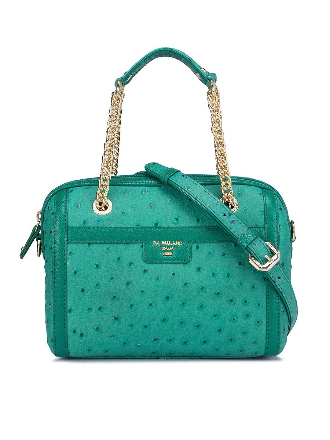 

Da Milano Structured Cut Work Handheld Bag, Green