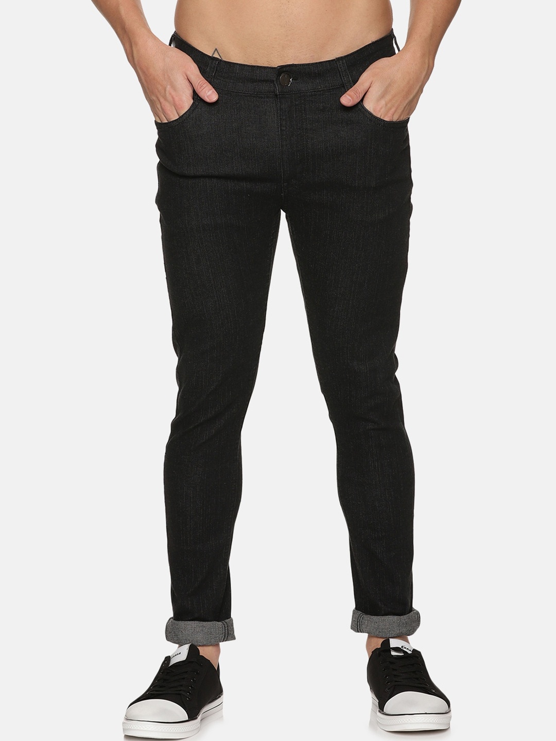 

IMPACKT Men Skin Tight Skinny Fit Cotton Jeans, Black