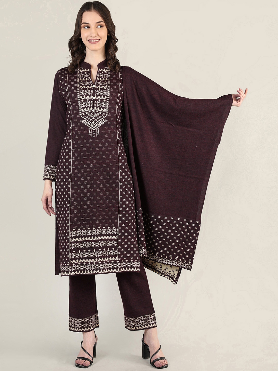 

MIKHAD Women Purple Kurta with Trousers