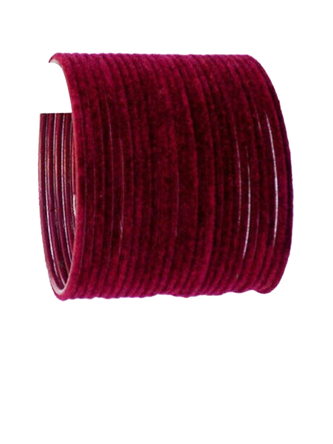 

FEMMIBELLA Set Of 36 Glossy Velvet Bangle Set, Maroon