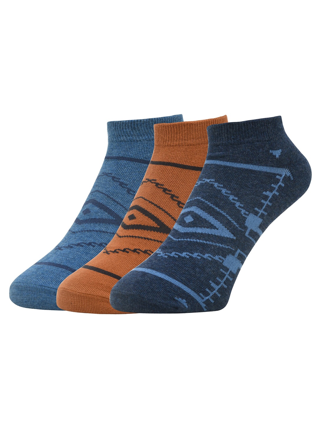 

Mast & Harbour Pack Of 3 Cotton Ankle-Length Socks, Blue