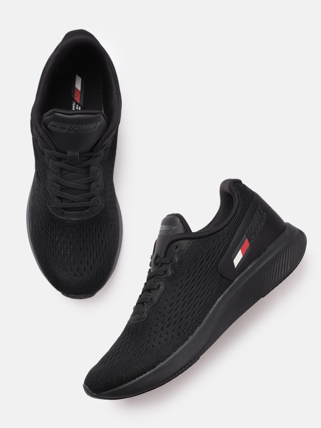

Tommy Hilfiger Men Solid Sneakers, Black