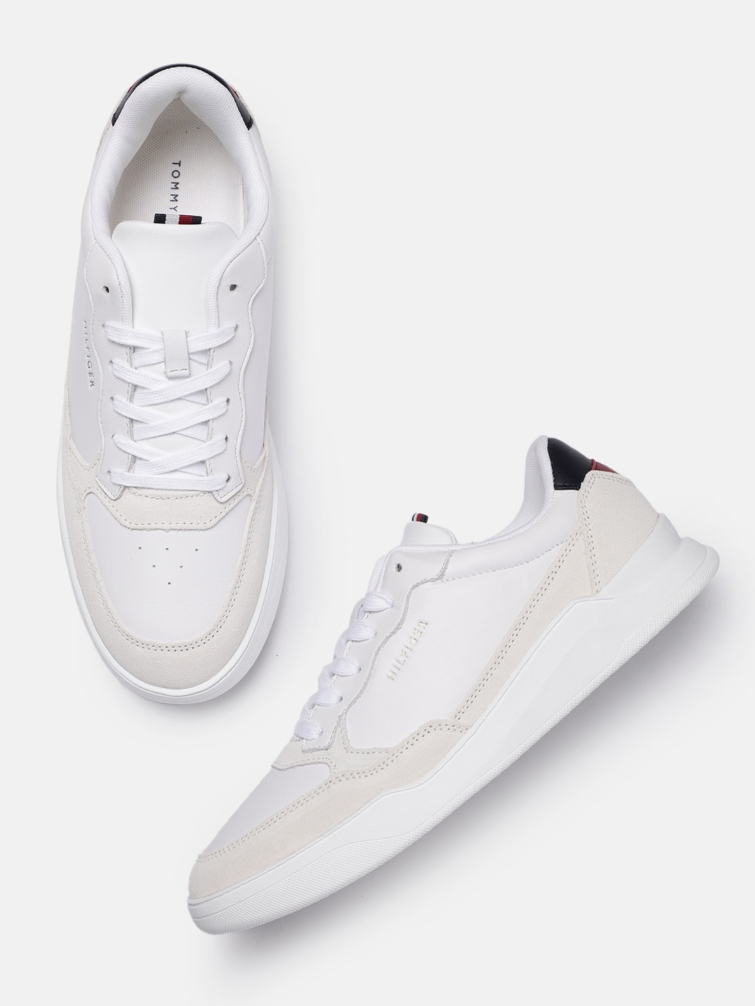

Tommy Hilfiger Men Leather Sneakers, White