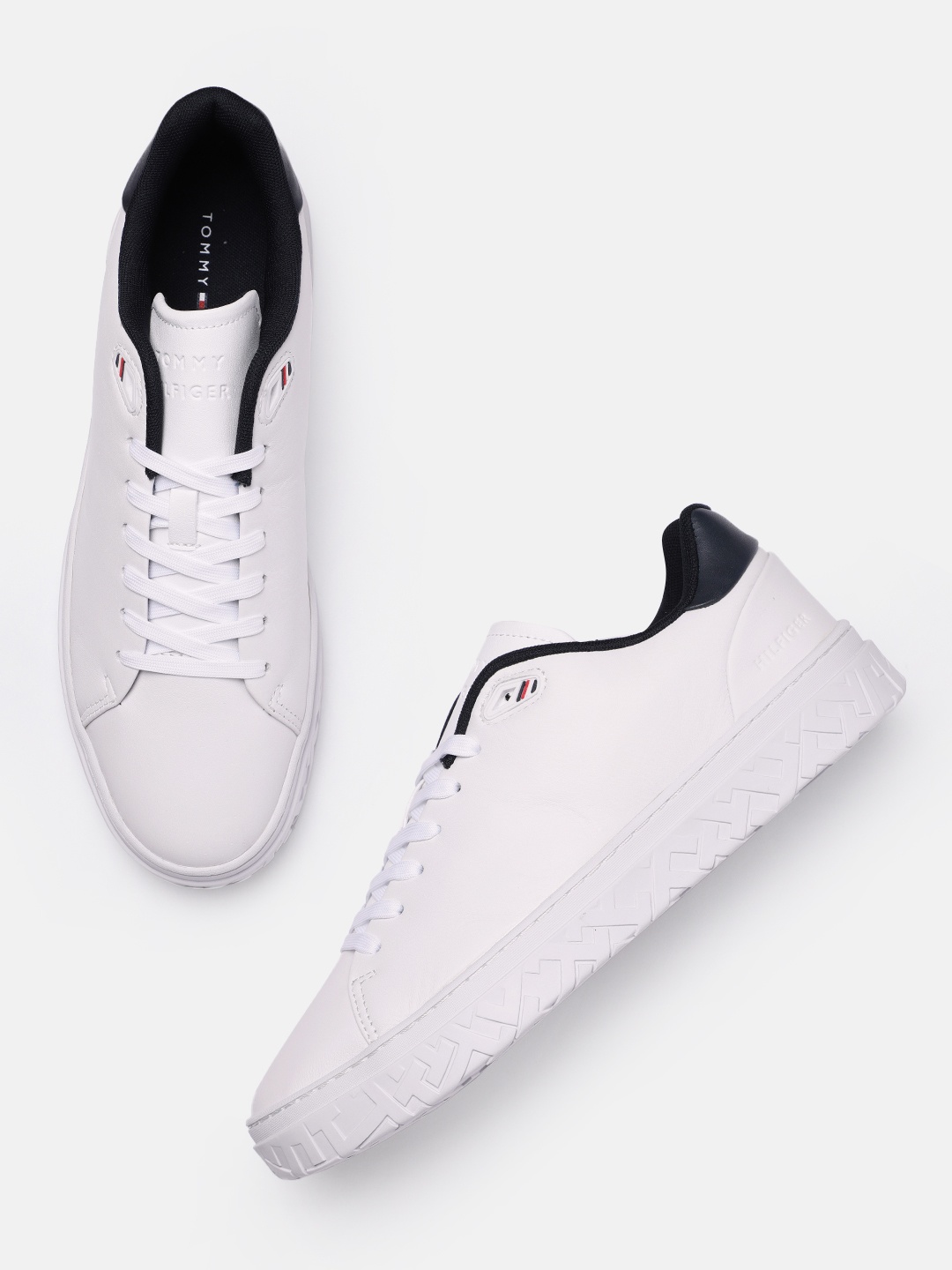 

Tommy Hilfiger Men Leather Sneakers, White