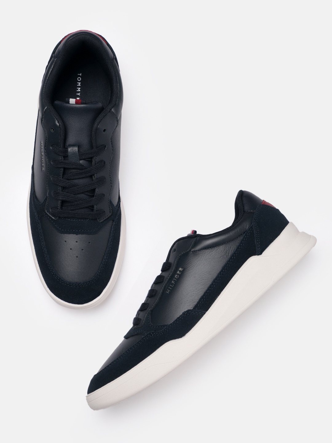 

Tommy Hilfiger Men Leather Sneakers, Navy blue