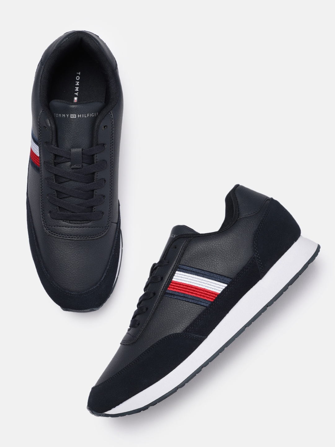 

Tommy Hilfiger Men Leather Sneakers, Navy blue