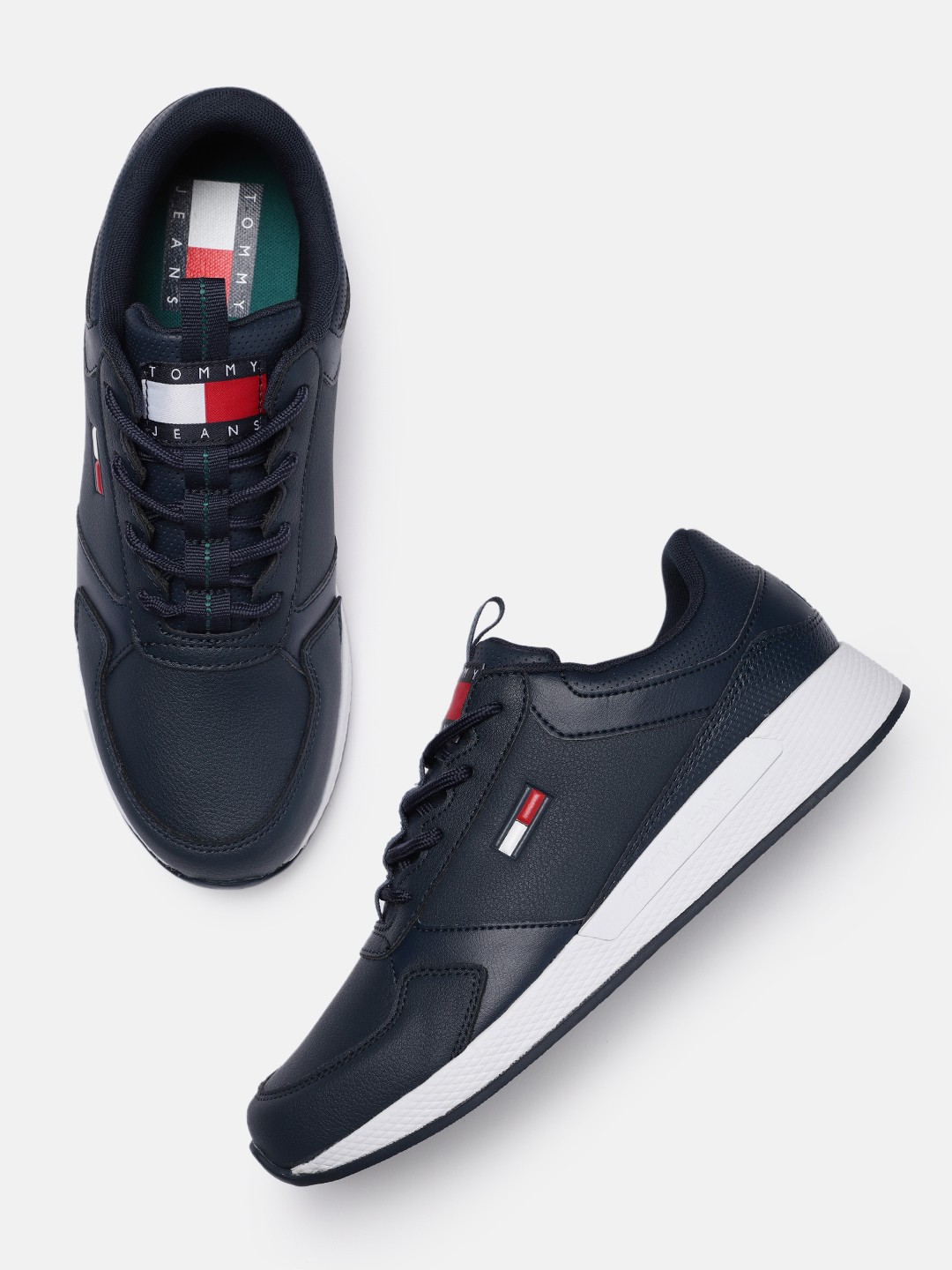 

Tommy Hilfiger Men Leather Sneakers, Navy blue