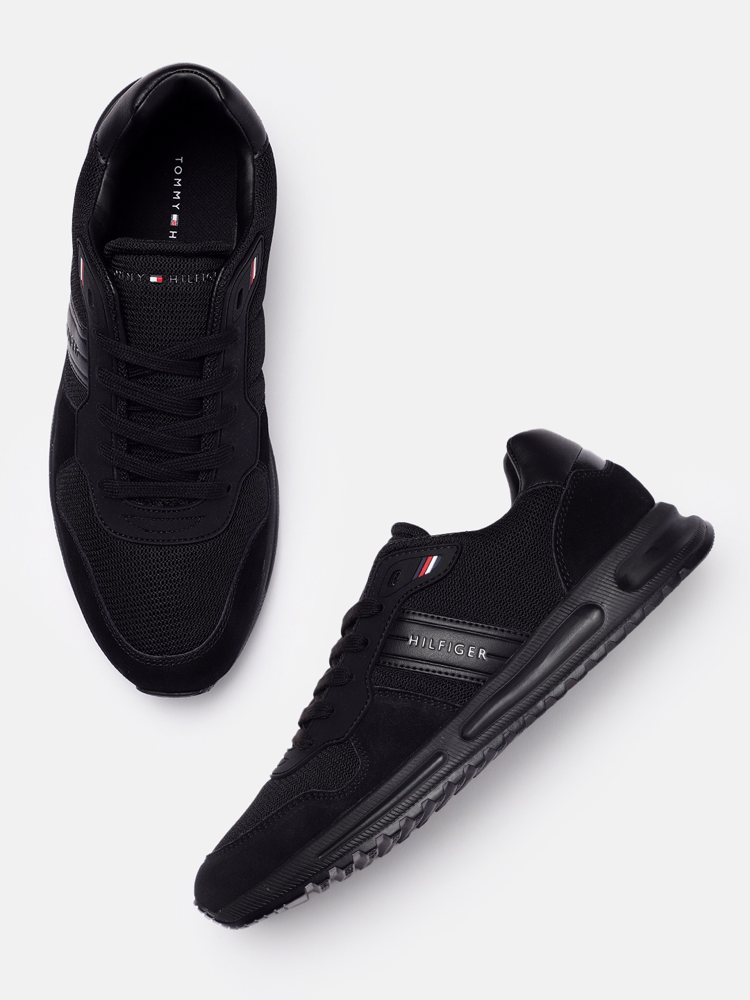 

Tommy Hilfiger Men Leather Sneakers, Black