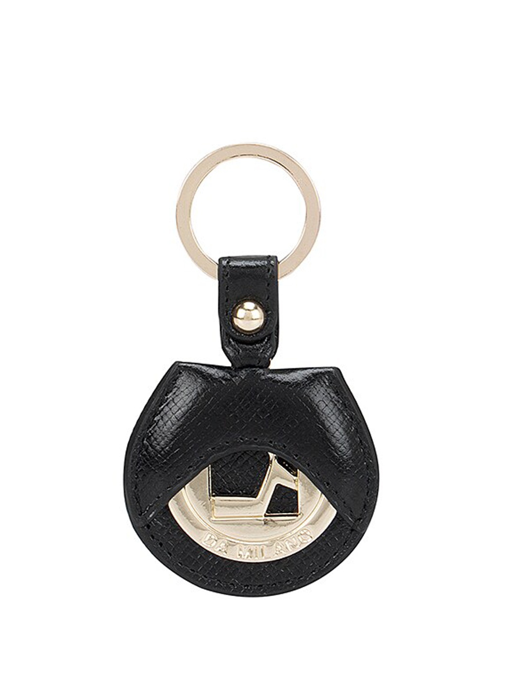 

Da Milano Textured Genuine Leather Key chain, Black