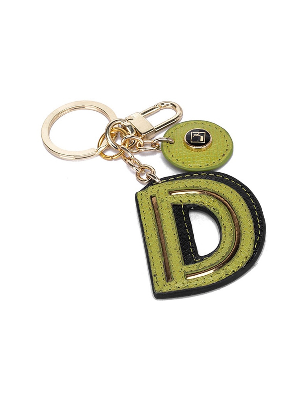 

Da Milano Textured Genuine Leather Key Chain, Green