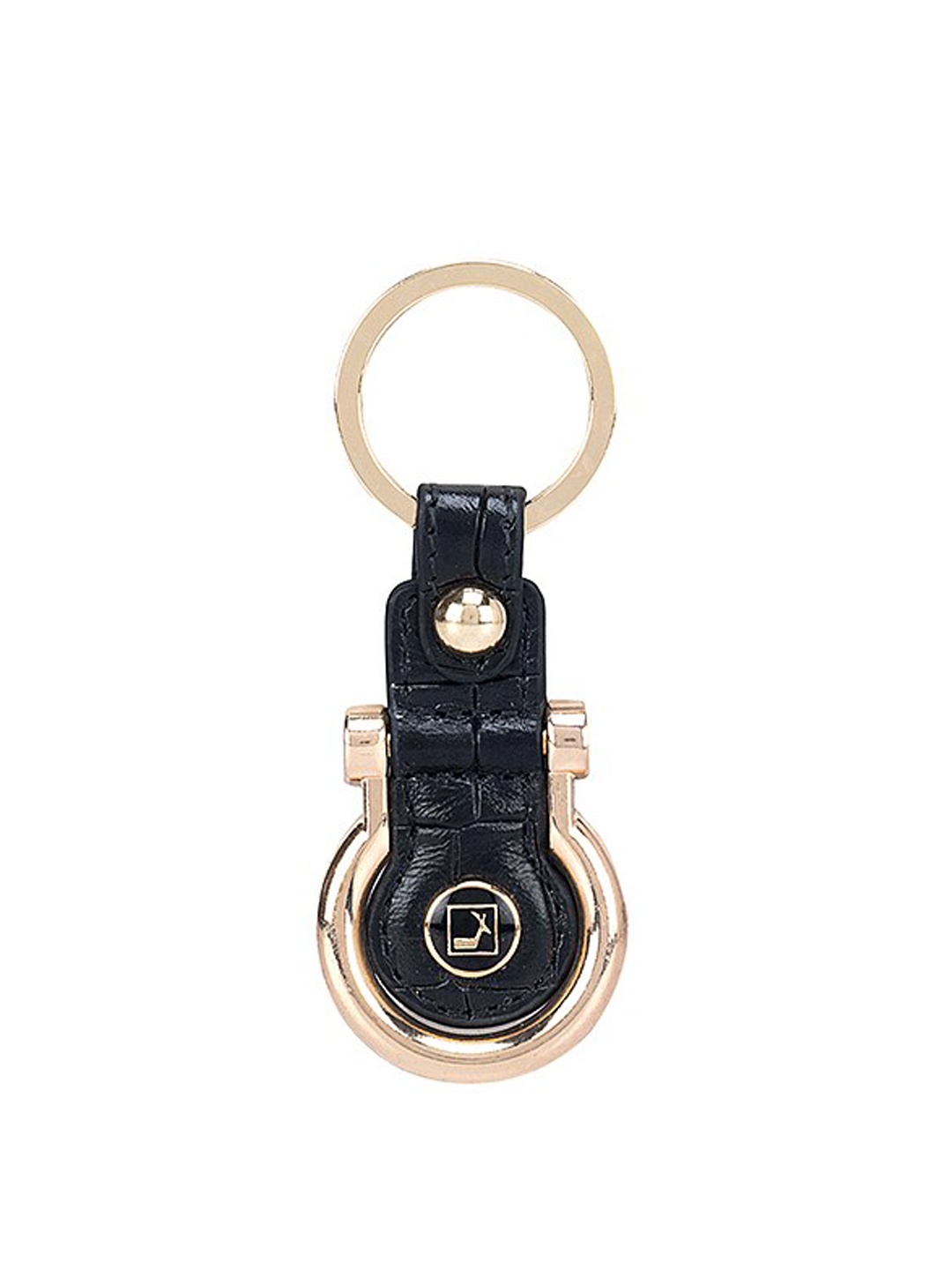 

Da Milano Textured Genuine Leather Key Chain, Black