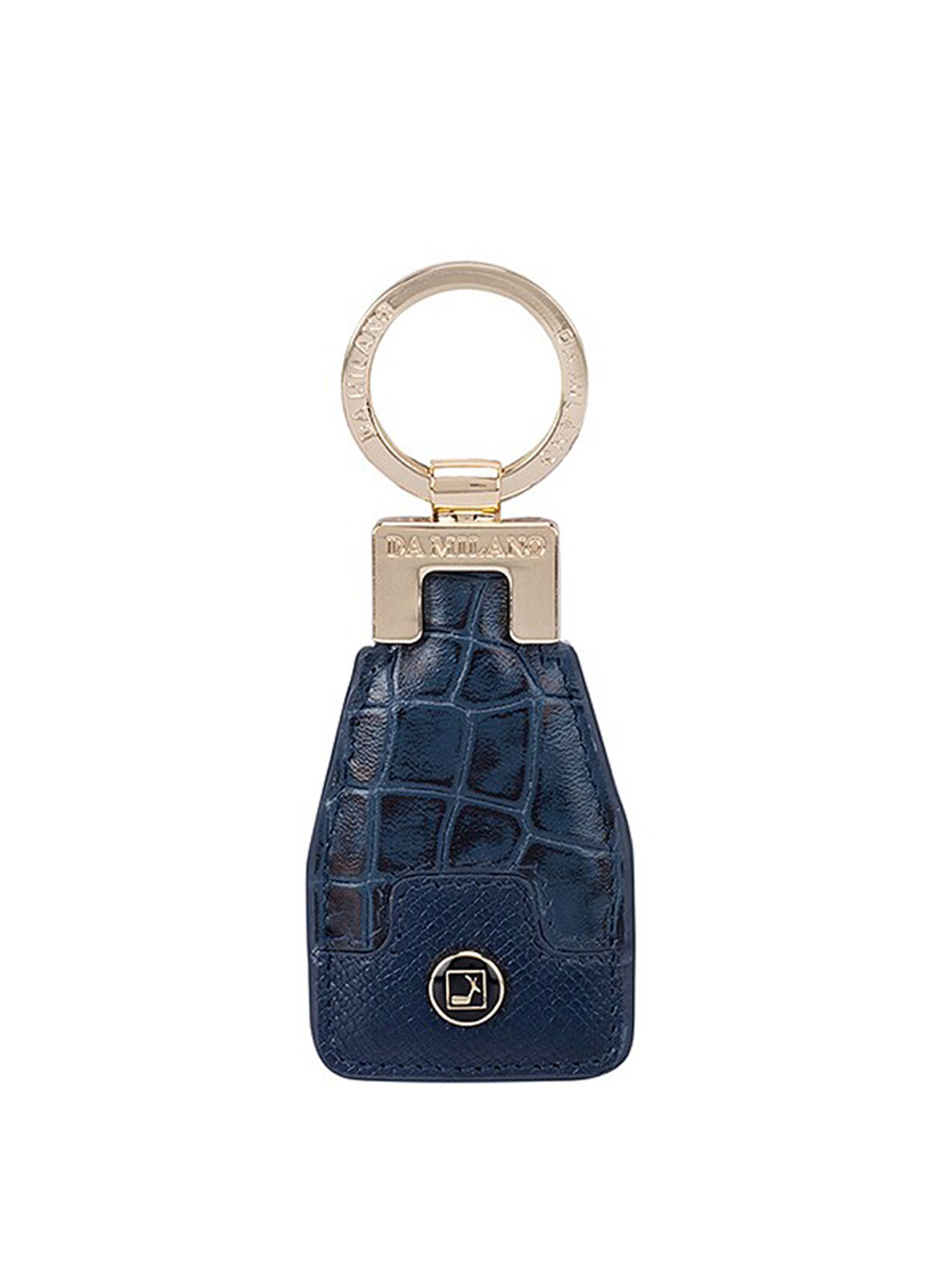 

Da Milano Textured Leather Key Chain, Blue