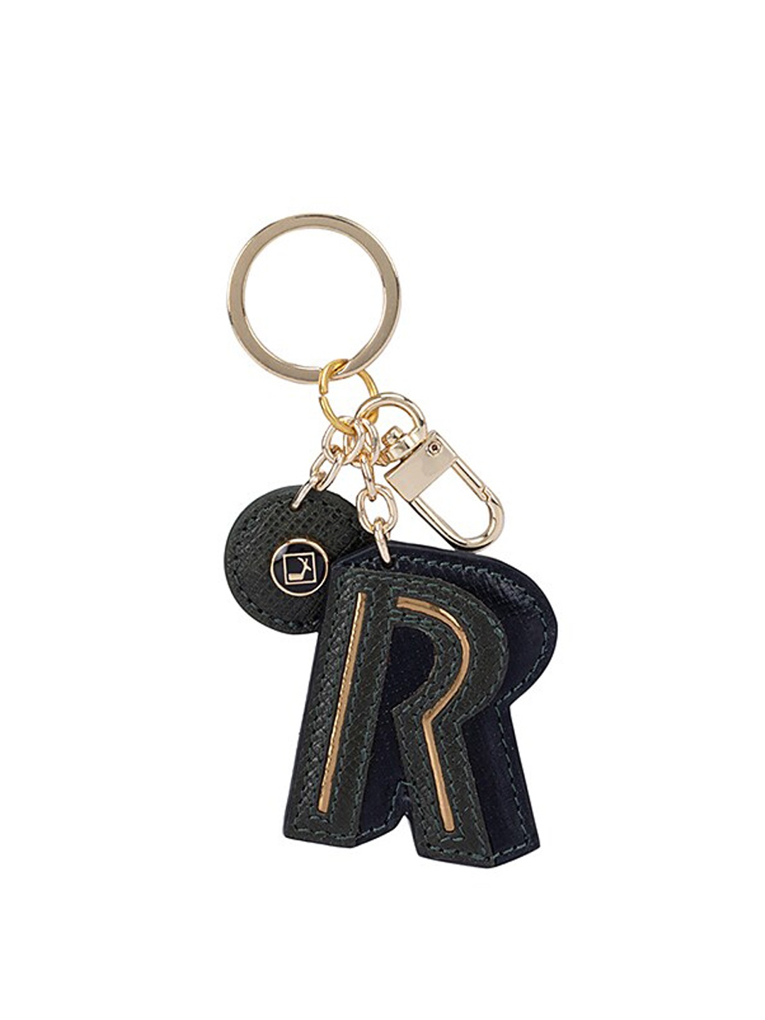 

Da Milano Textured Genuine Leather Key Chain, Green