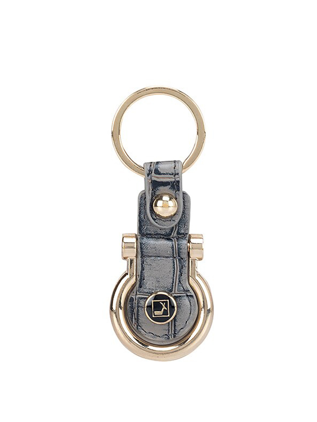 

Da Milano Textured Genuine Leather Key Chain, Grey