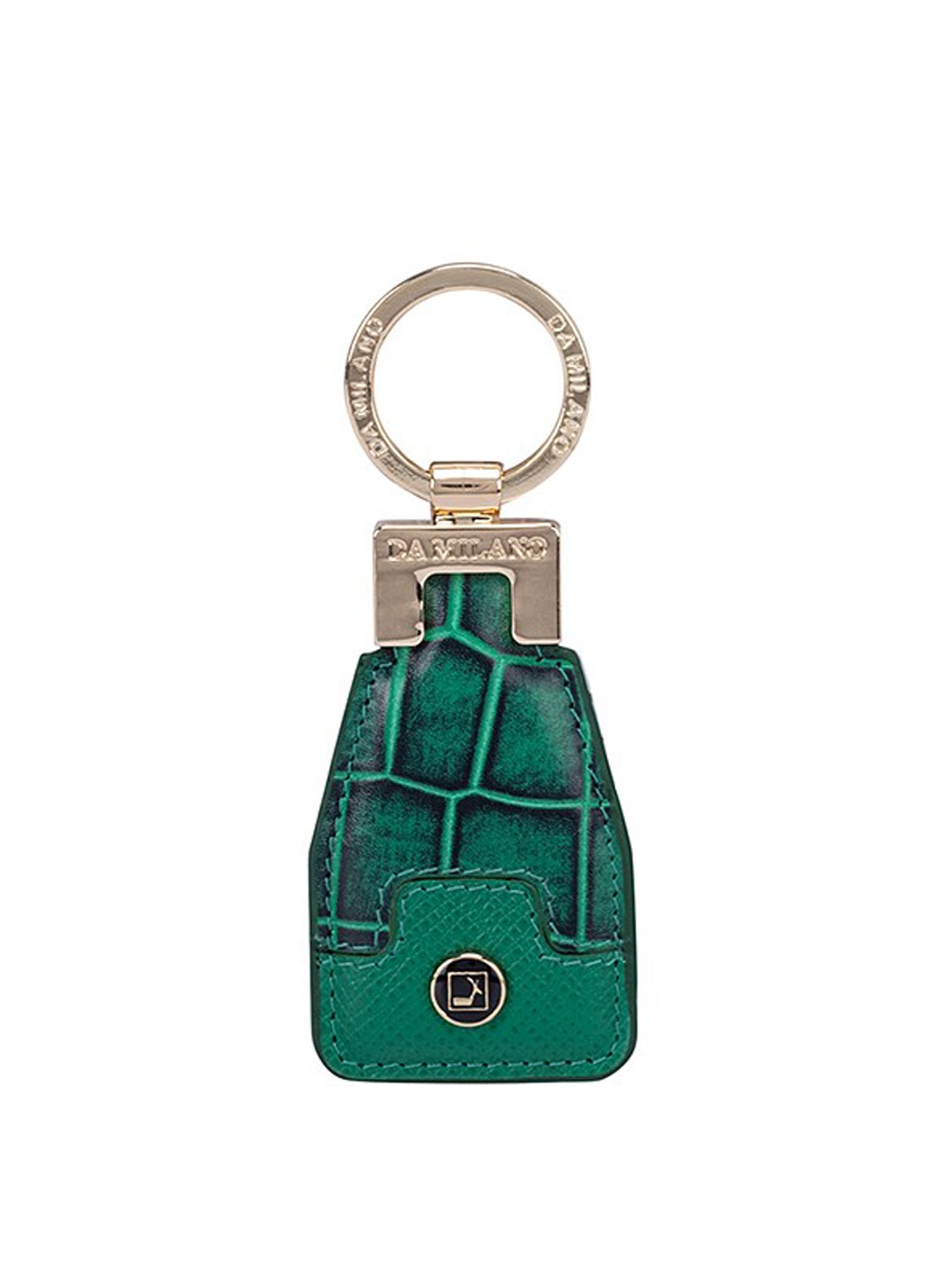 

Da Milano Textured Genuine Leather Key Chain, Green