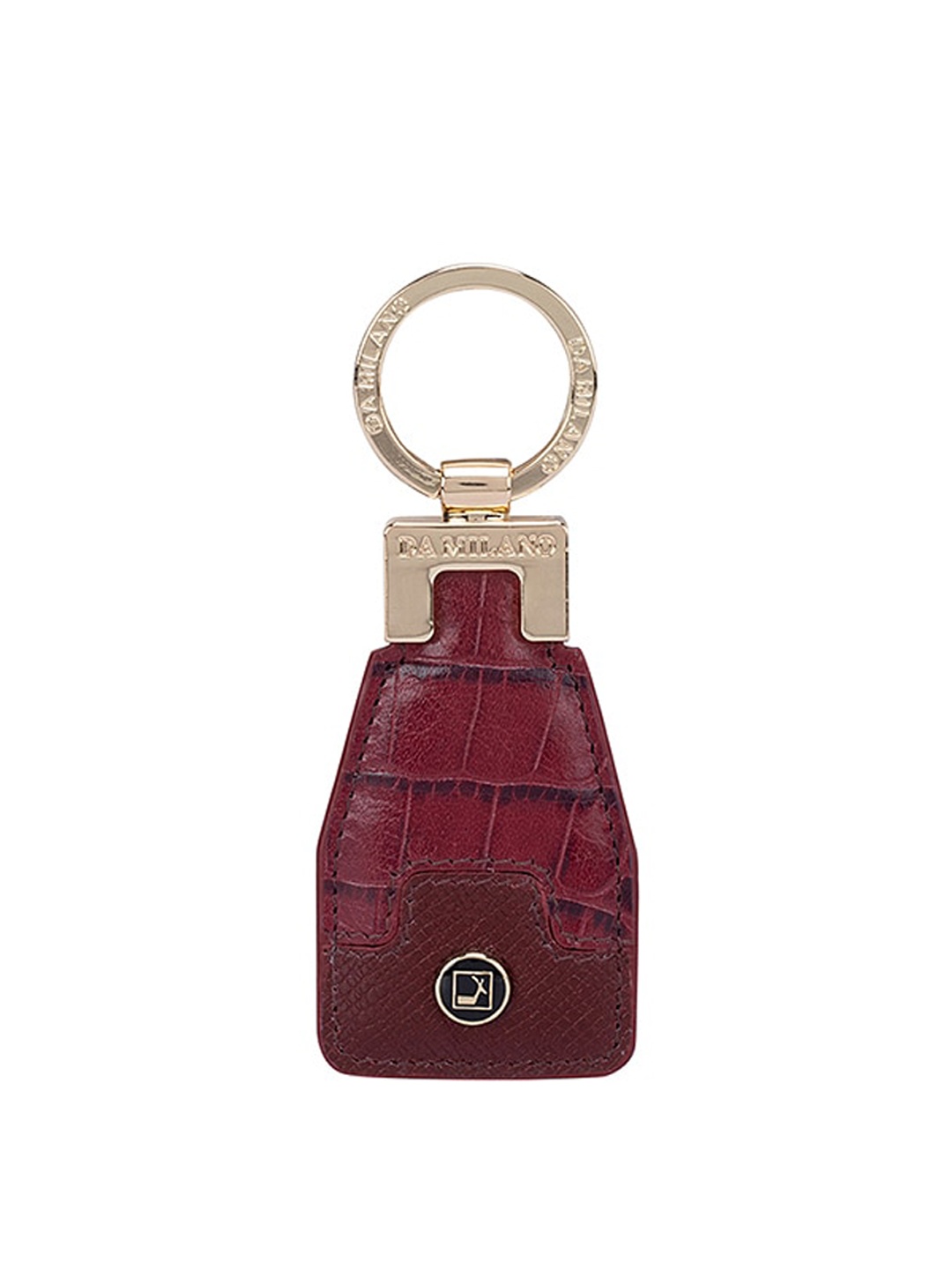 

Da Milano Textured Genuine Leather Key Chain, Maroon
