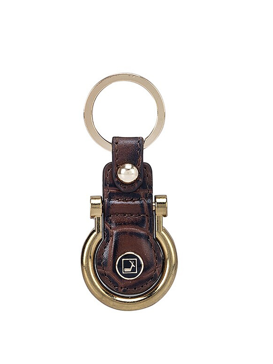 

Da Milano Textured Genuine Leather Key Chain, Brown