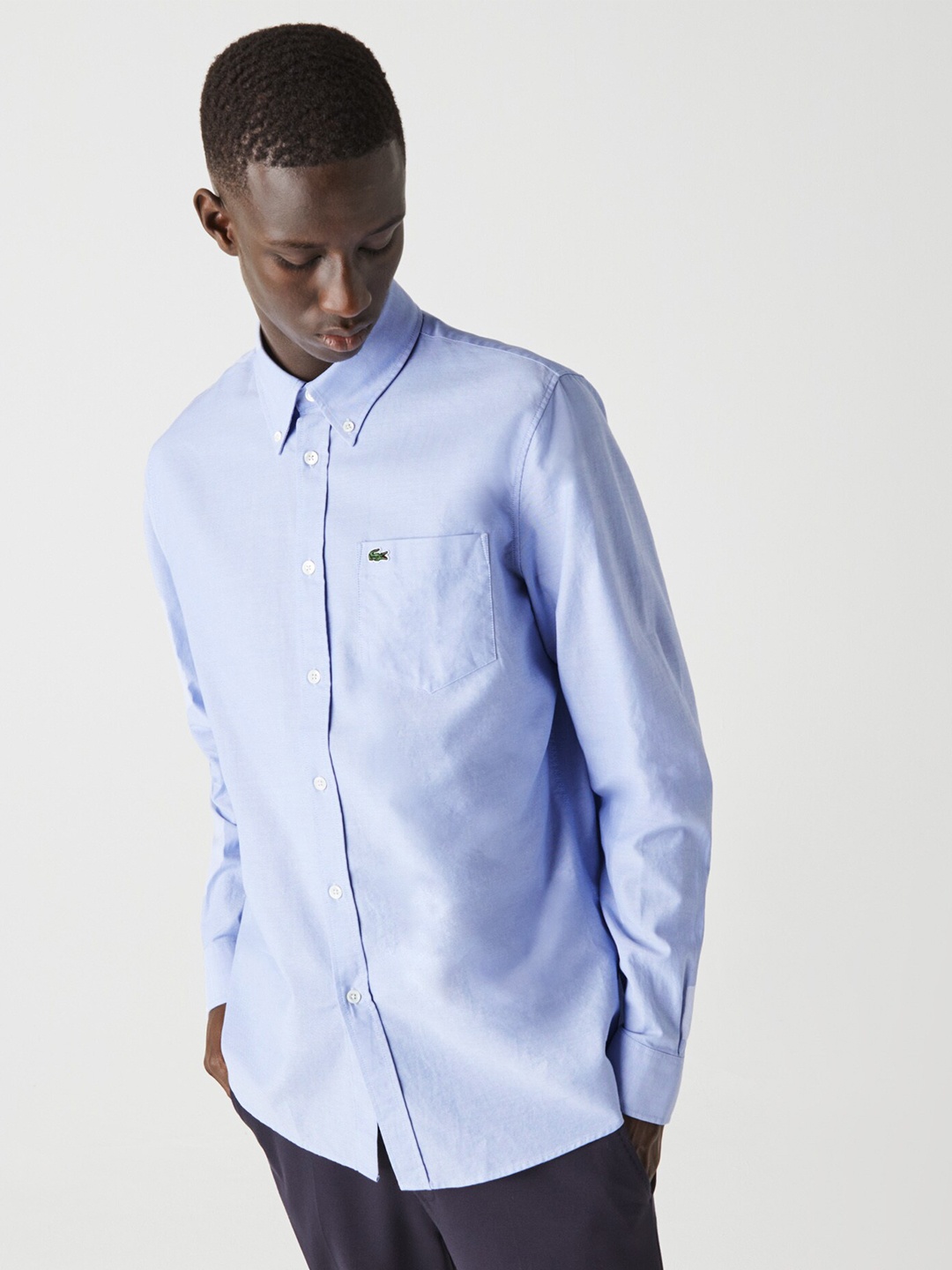 

Lacoste Men Modern Pure Cotton Casual Shirt, Blue