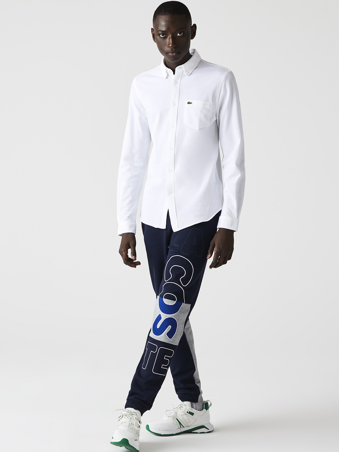

Lacoste Men Modern Slim Fit Pure Cotton Casual Shirt, White