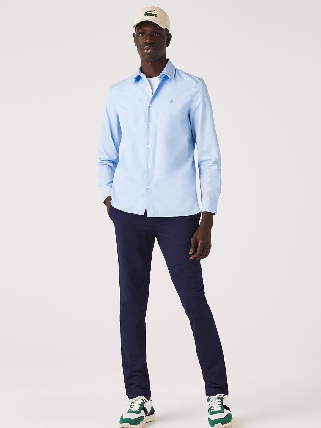 

Lacoste Men Modern Pure Cotton Casual Shirt, Blue