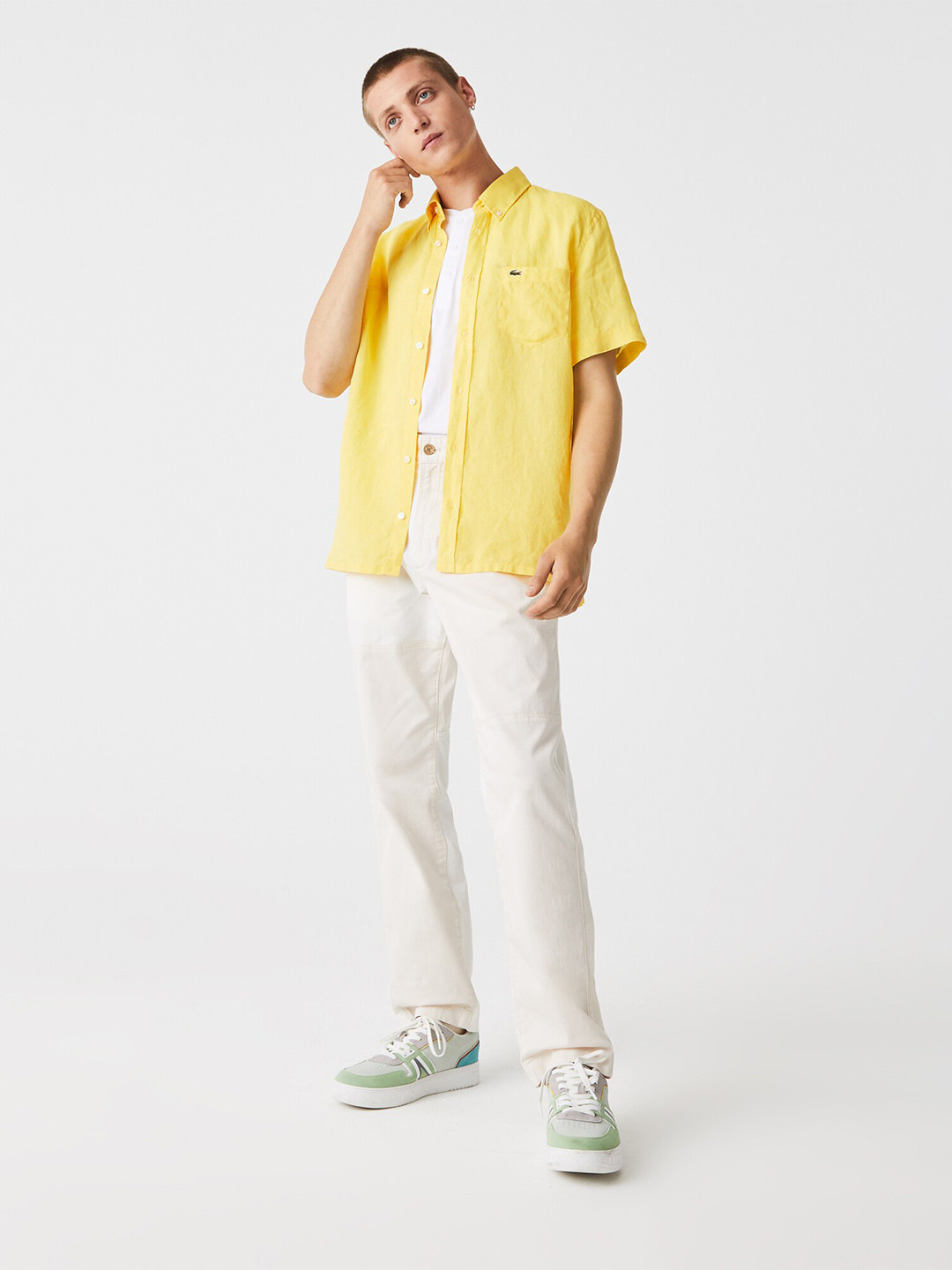 

Lacoste Men Modern Pure Linen Casual Shirt, Yellow