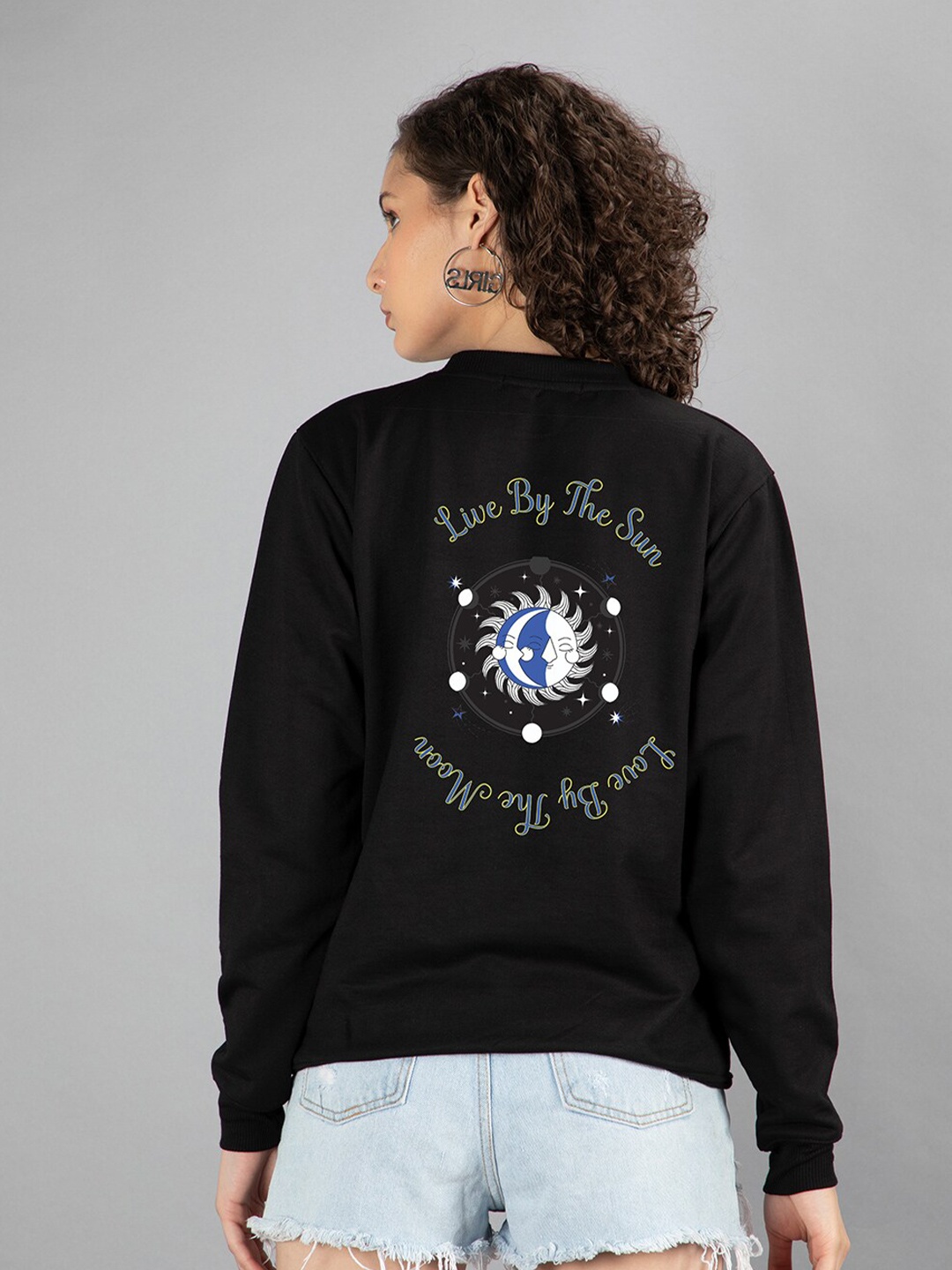 

Mad Over Print Women Black Sweatshirt