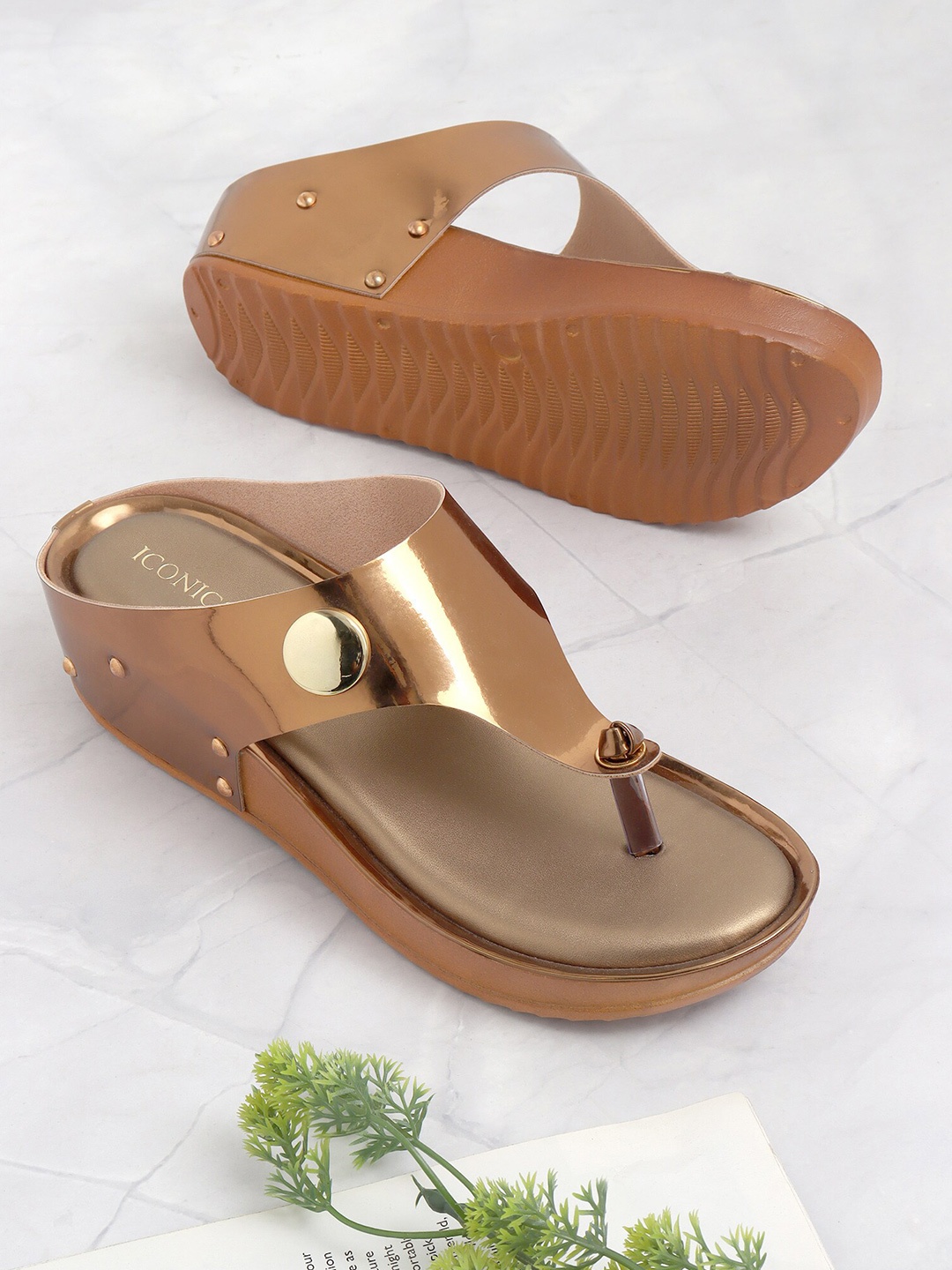 

ICONICS Women Comfort Heels, Copper