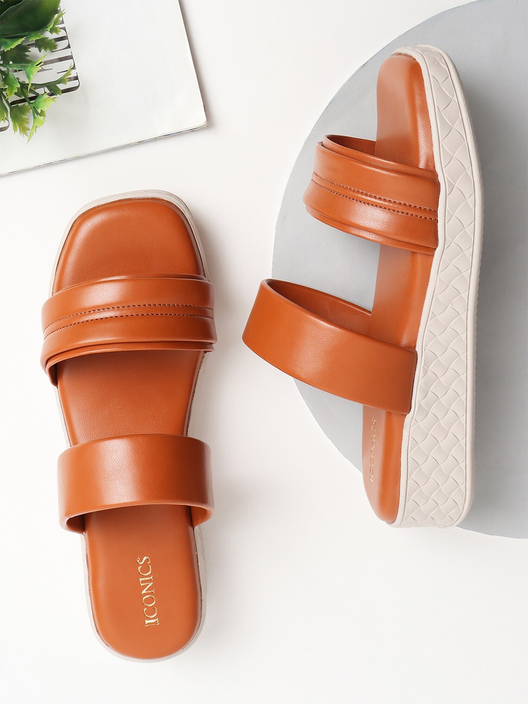 

ICONICS Women Comfort Heels, Tan