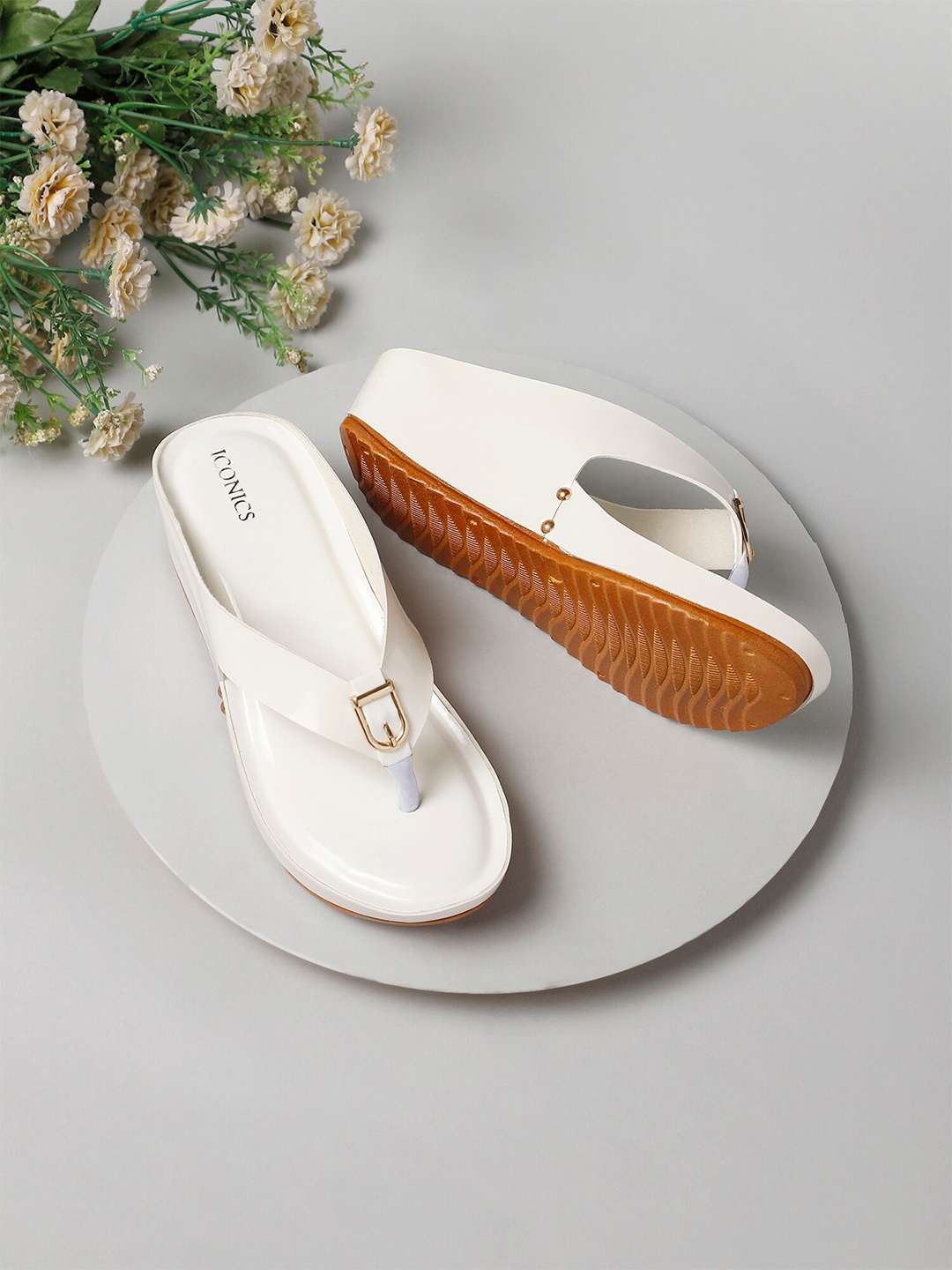 

ICONICS Women Comfort Heels, White