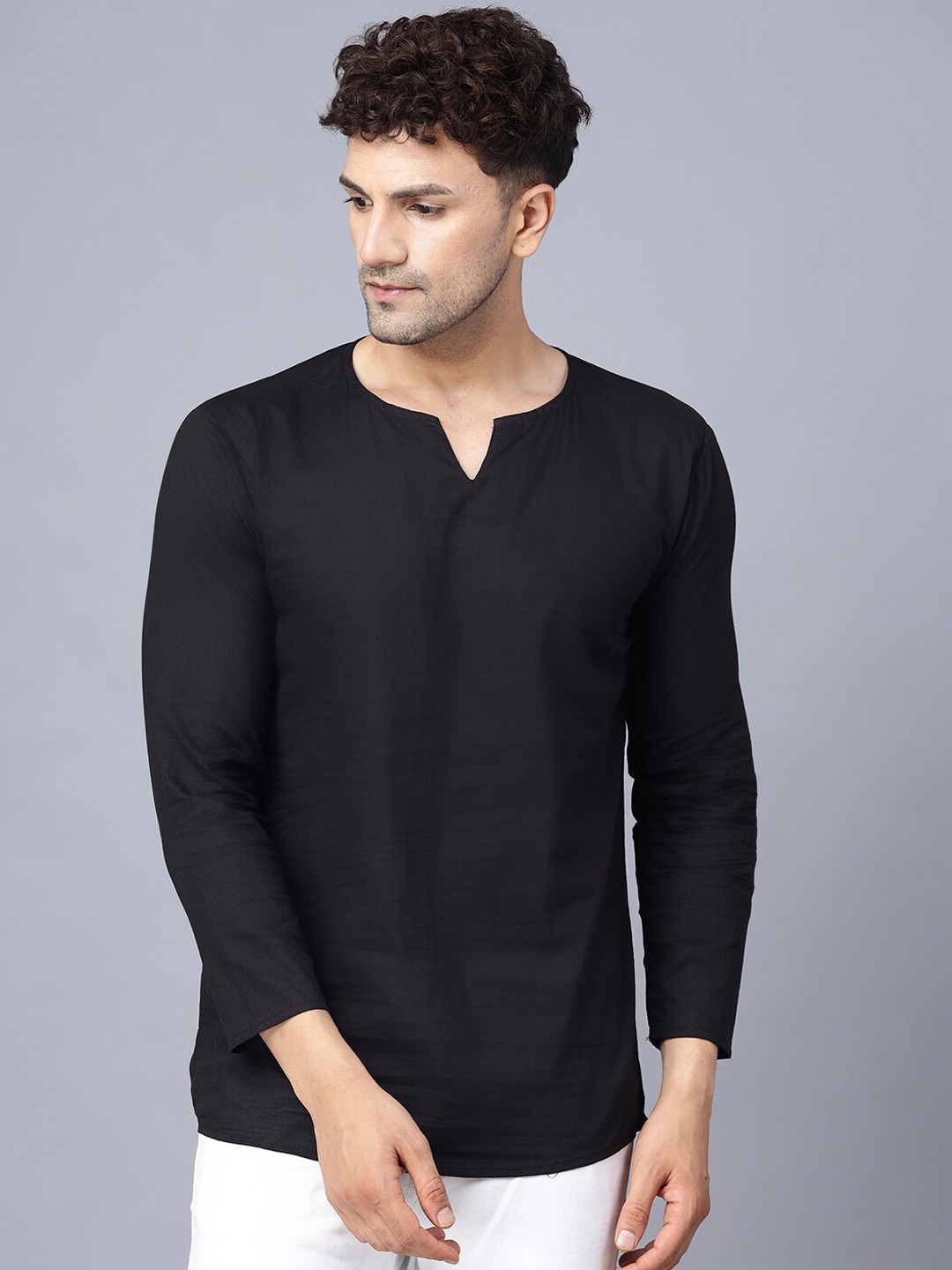 

THE EG STORE Men Cotton Kurta, Black
