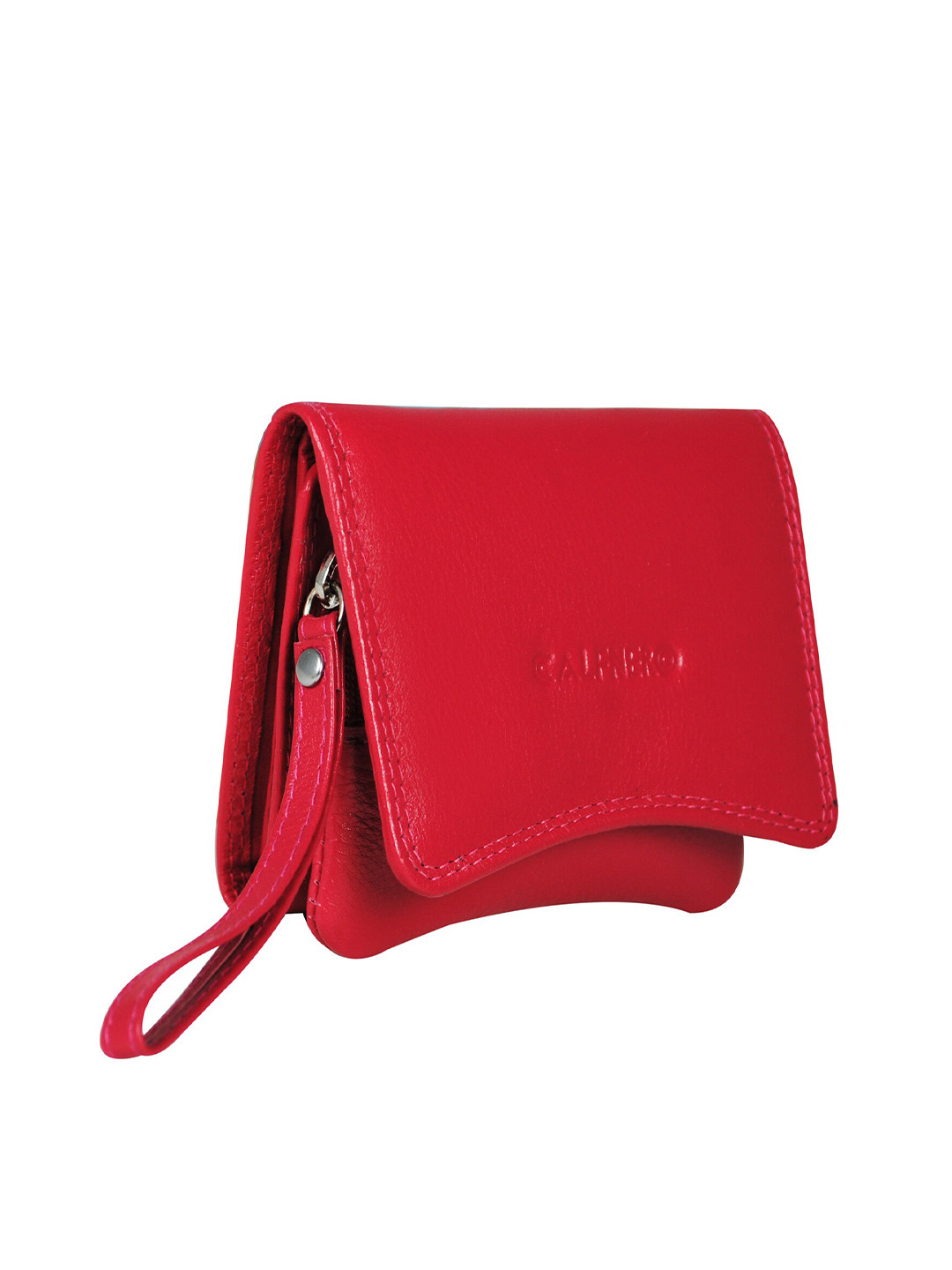 

CALFNERO Women Leather Two Fold Wallet, Red