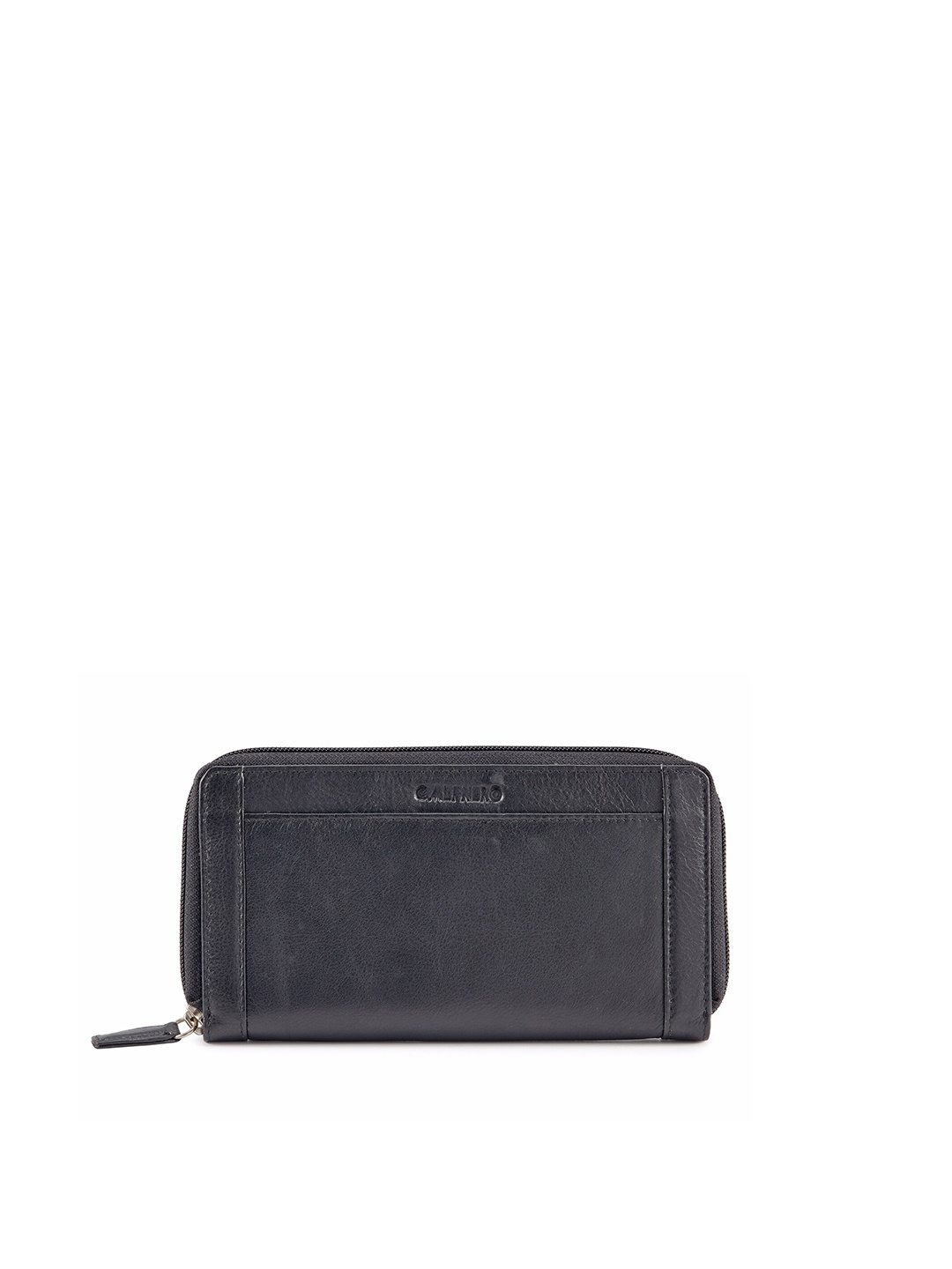 

CALFNERO Women Leather Two Fold Wallet, Black