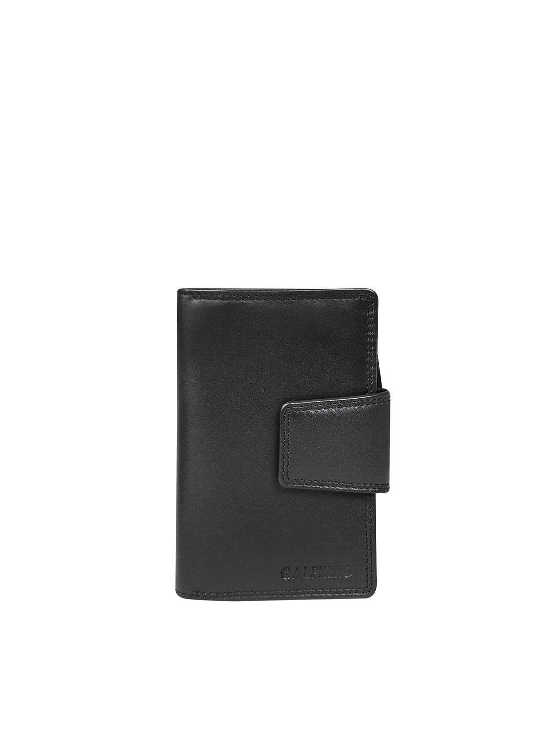 

CALFNERO Women Black Leather Two Fold Wallet