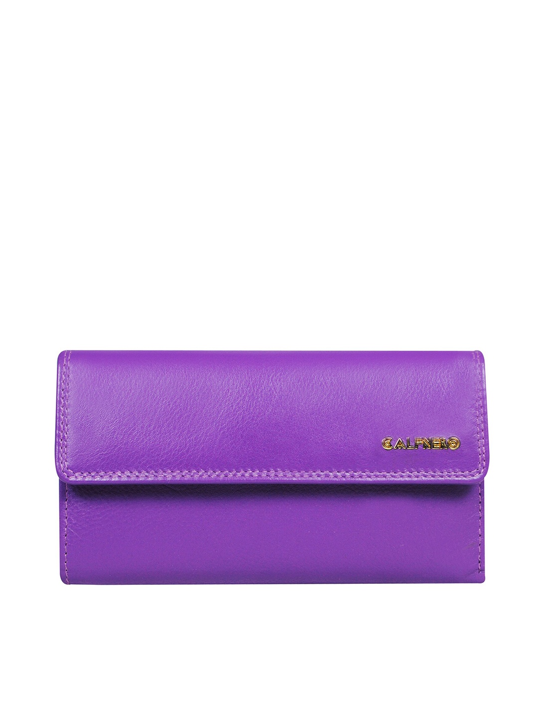 

CALFNERO Women Leather Two Fold Wallet, Purple