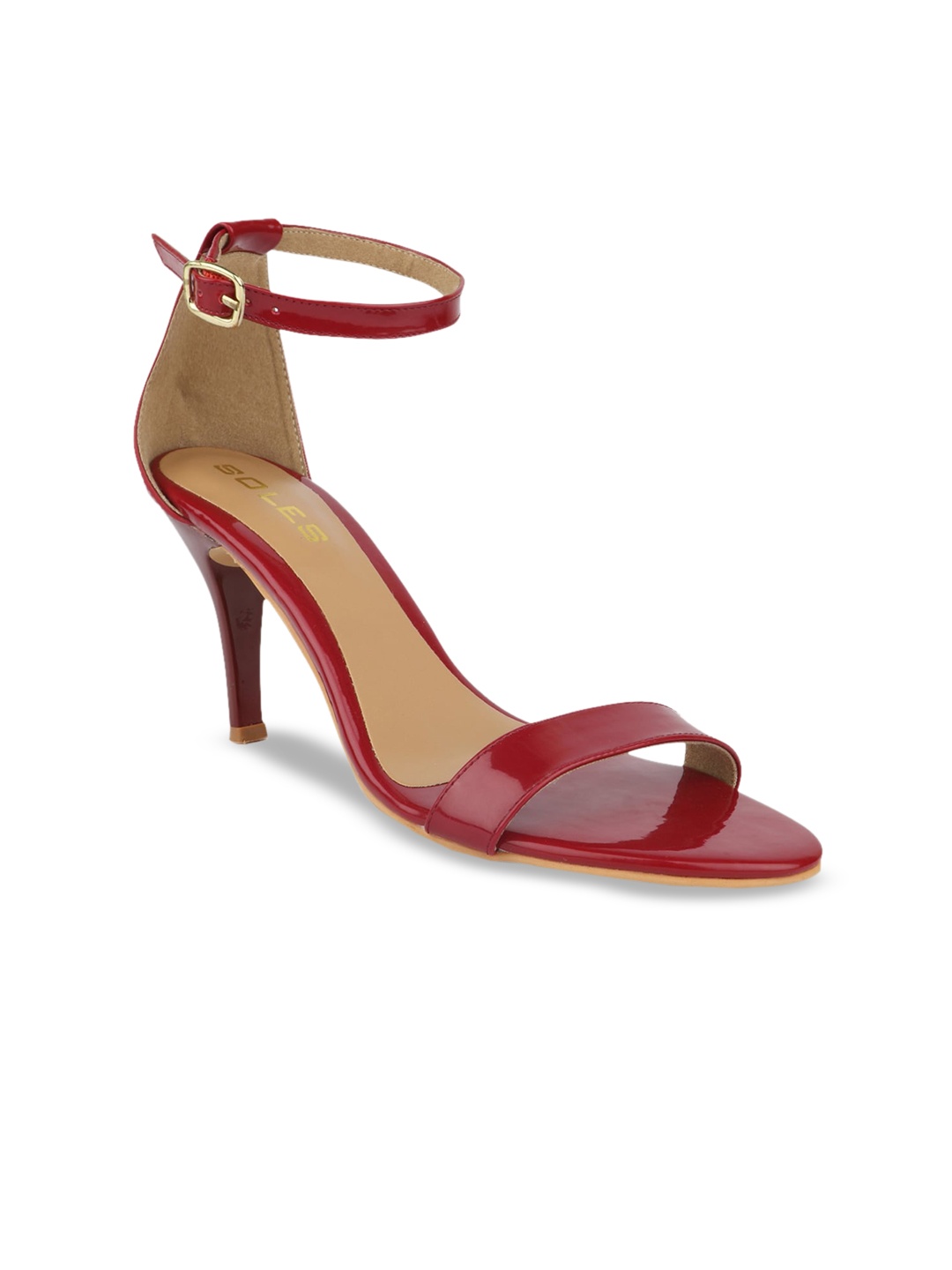 

SOLES Open-Toe Stiletto Heels, Red