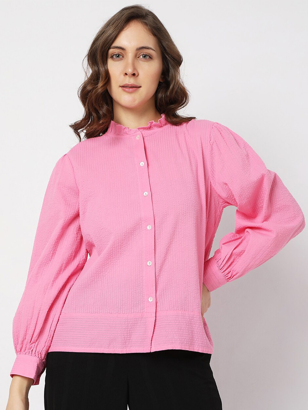 

Vero Moda Pink Cuffed Sleeved Top