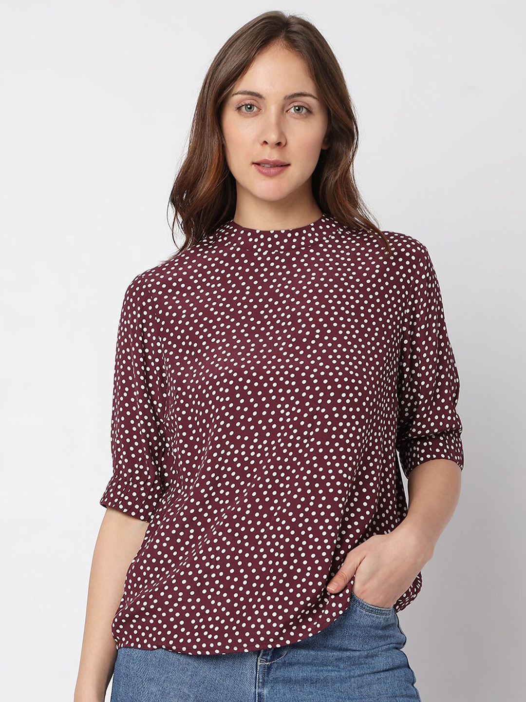 

Vero Moda Printed Top, Maroon