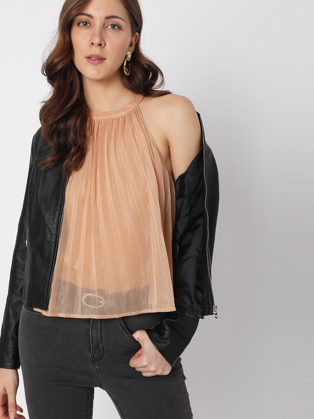 

Vero Moda Halter Neck Top, Beige