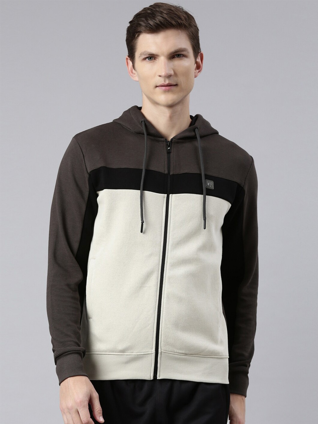 

Proline Active Men Colourblocked Hooded Sweatshirt, Olive