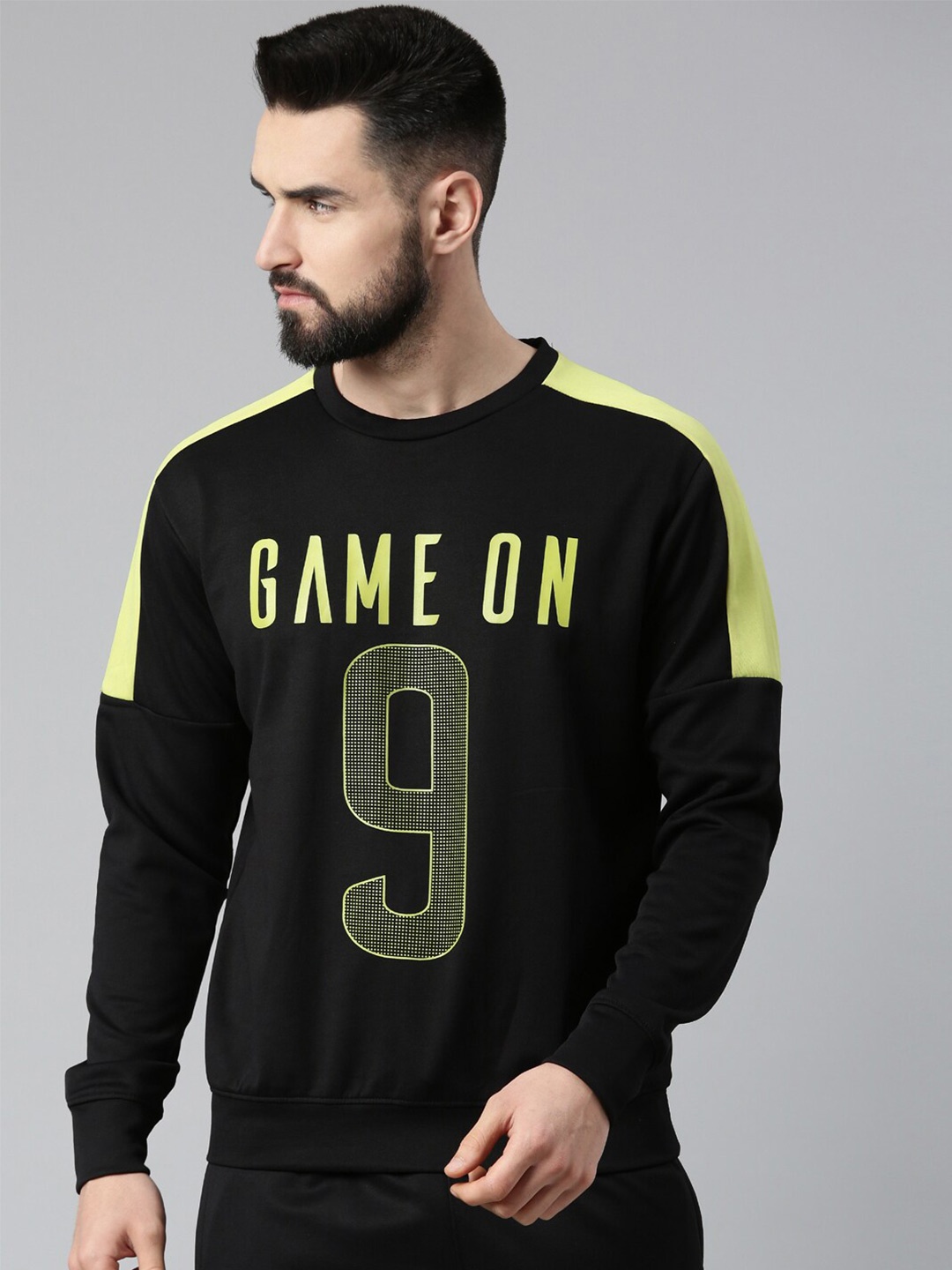 

Proline Active Men Cotton Printed Sweatshirt, Black