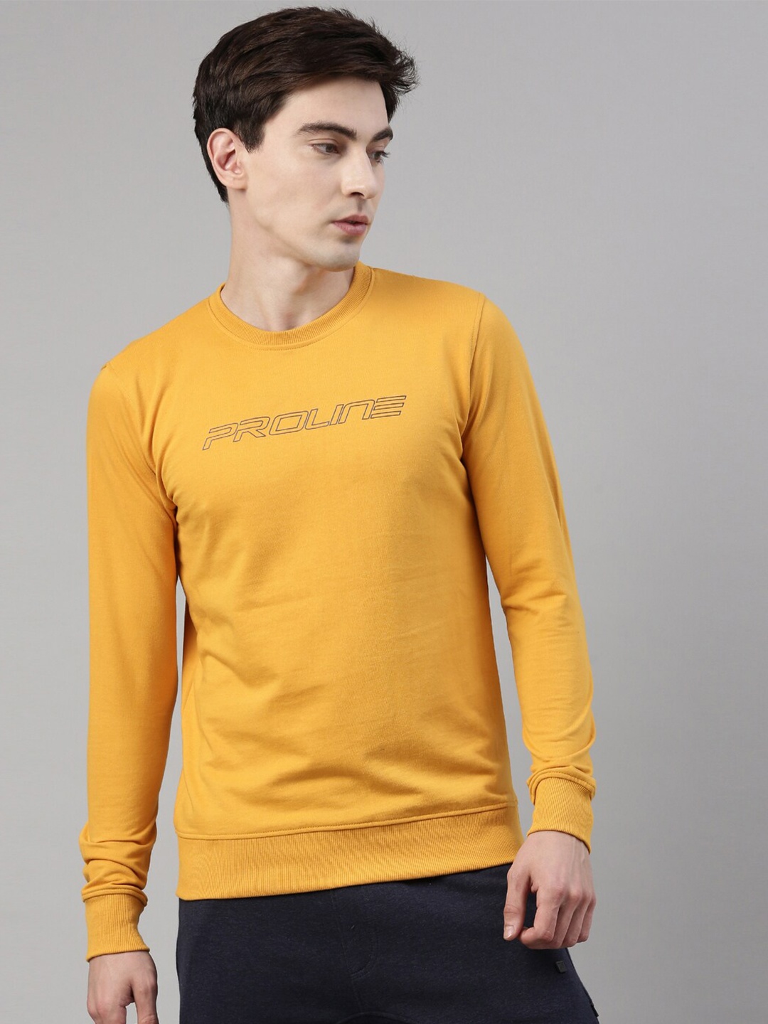 

Proline Active Men Cotton Printed Sweatshirt, Yellow