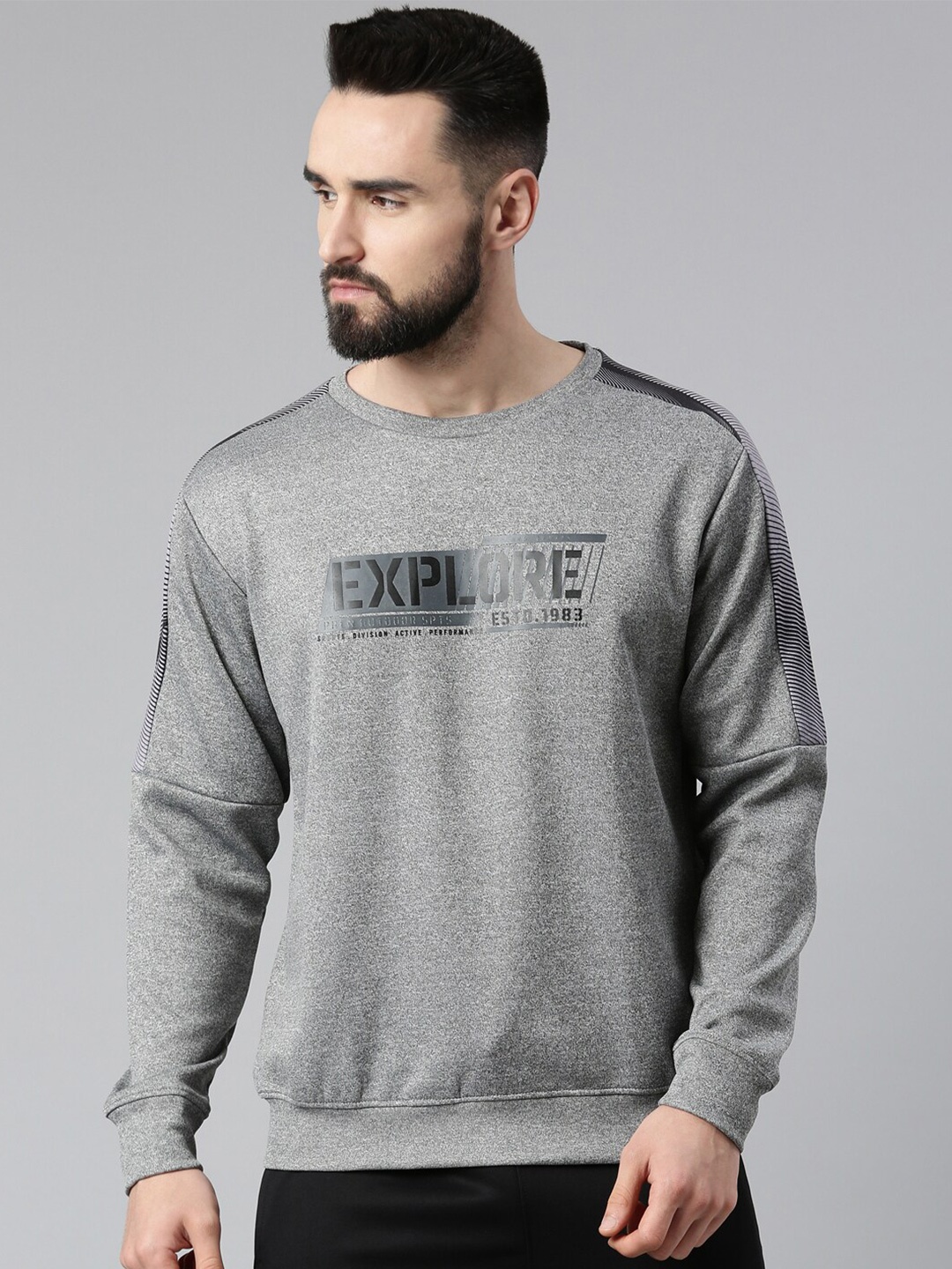 

Proline Active Men Cotton Printed Sweatshirt, Grey