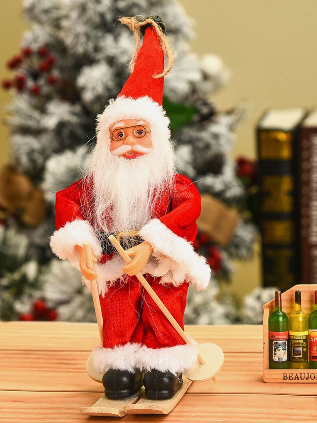 

Little Surprise Box LLP Red Skiing Santa Christmas Tree Decor