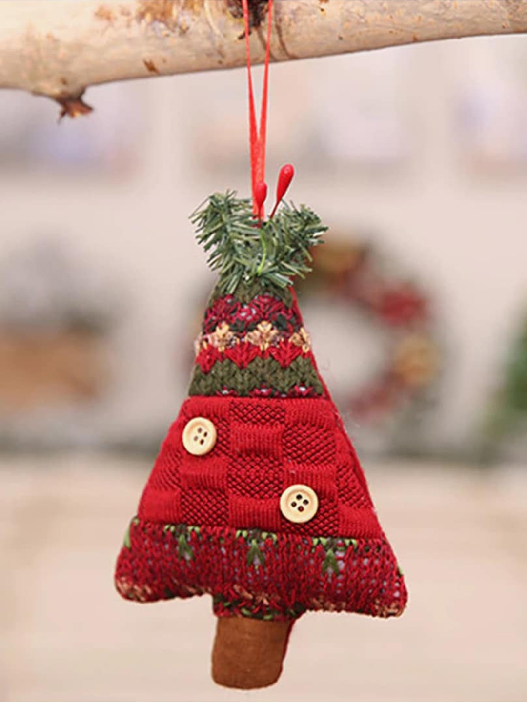 

Little Surprise Box LLP Printed Christmas Tree Ornament, Red