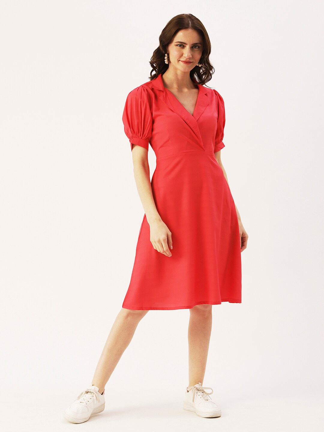 

DressBerry Solid Crepe Dress, Peach