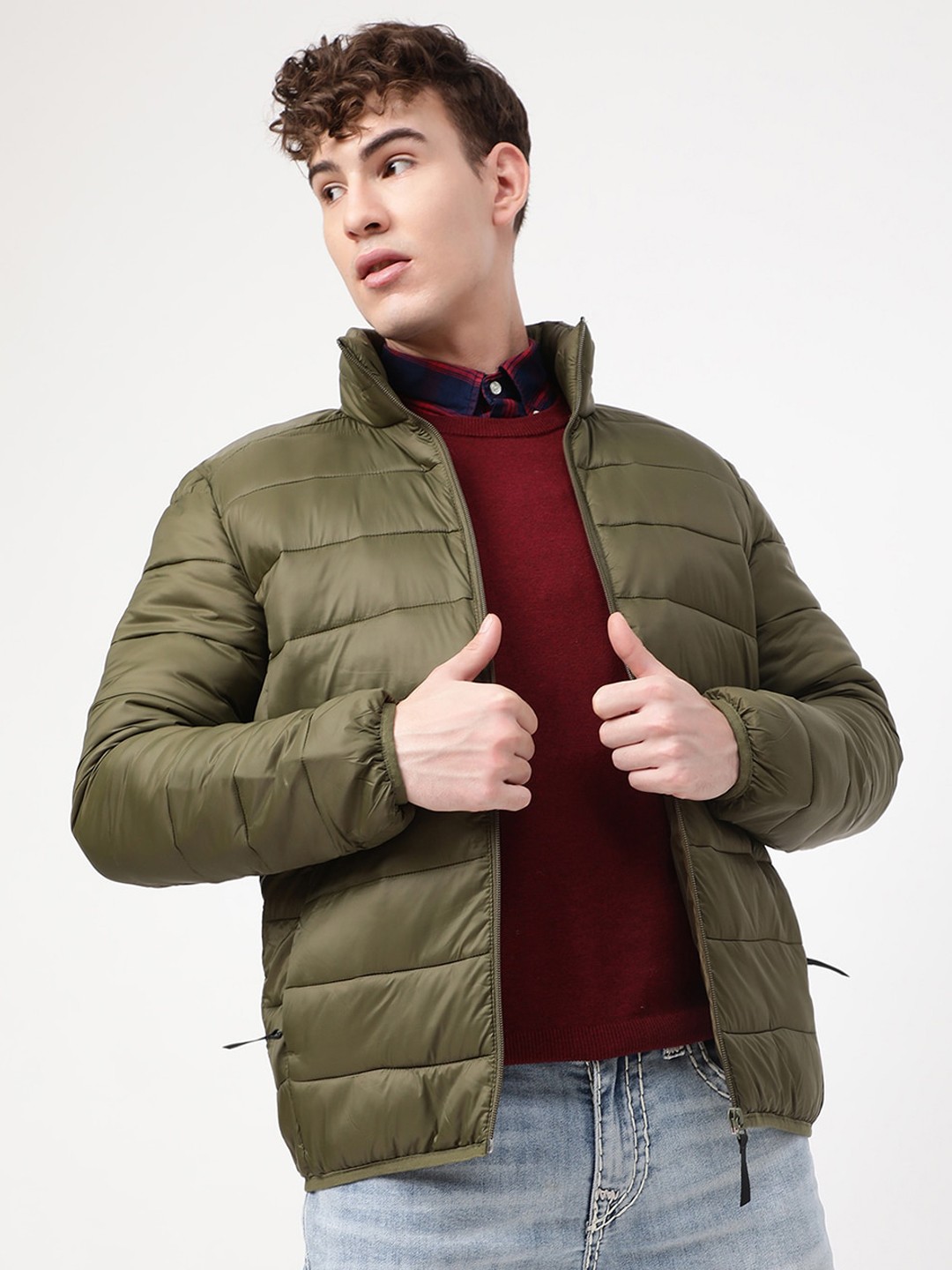 

LINDBERGH Men Puffer Jacket, Olive