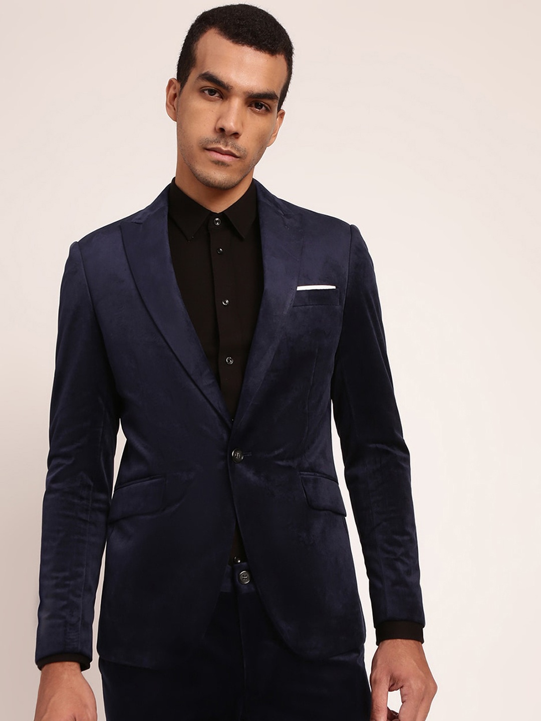 

LINDBERGH Men Single-Breasted Slim-Fit Blazer, Blue