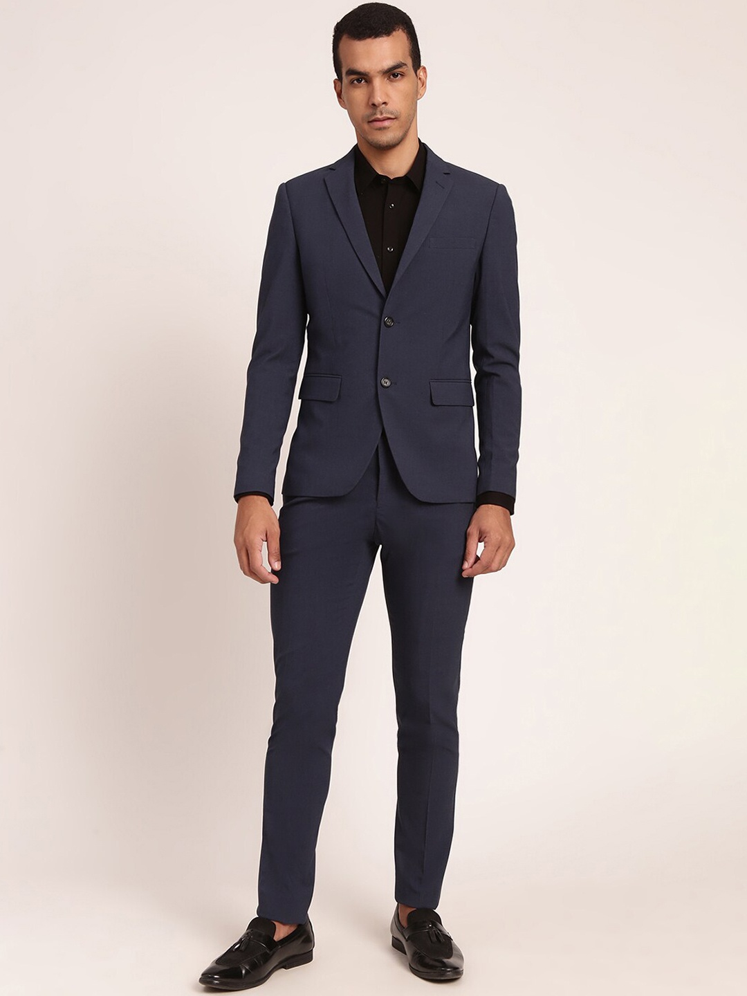 

LINDBERGH Men Slim-Fit Single-Breasted Blazer & Trousers, Blue