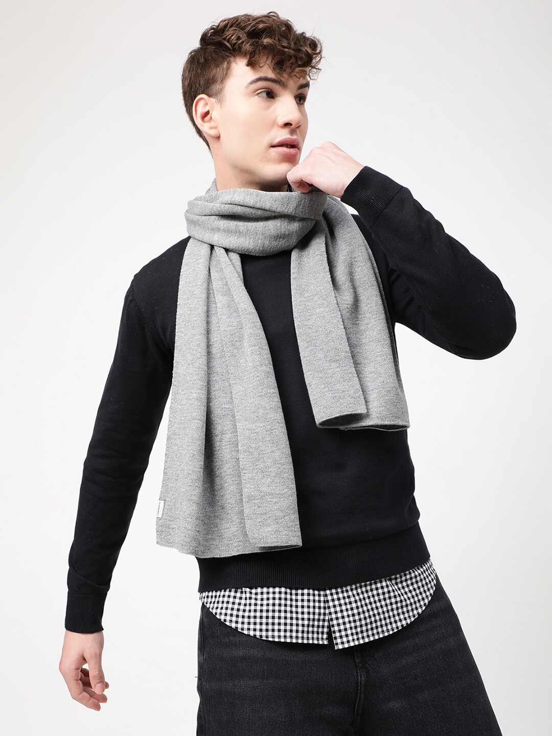 

LINDBERGH Men Solid Scarf, Grey