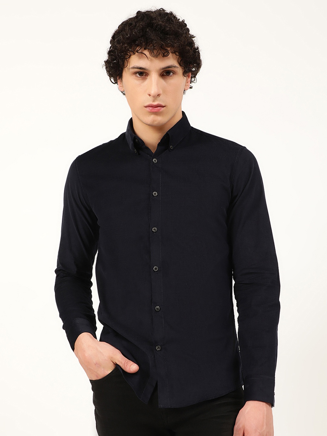 

LINDBERGH Men Slim Fit Casual Shirt, Navy blue